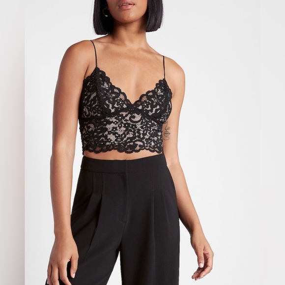 Contrast Allover Lace Cropped Cami - Picture 1 of 2